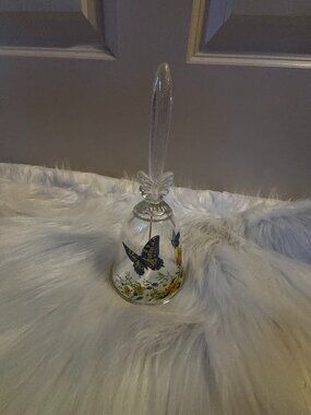 Antique Glass Butterfly Bell
